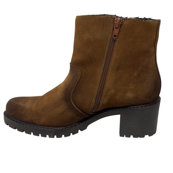 Eric Michael Caressa Suede Heeled Ankle Boots Brown Chinky Zip Boho Size 40 9.5 - Picture 4 of 13